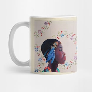 embroidered woman Mug